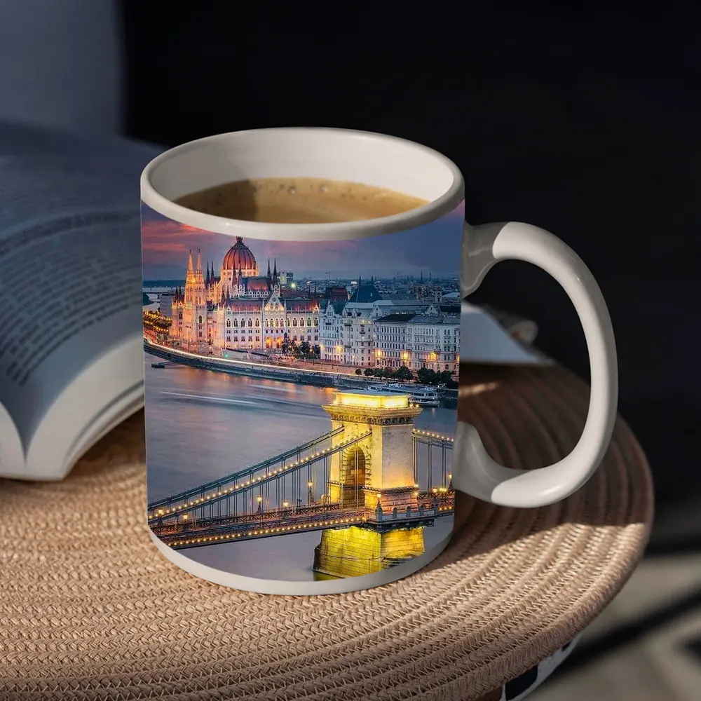 Budapest Chain Bridge Parliament Sunset Skyline – Mugs