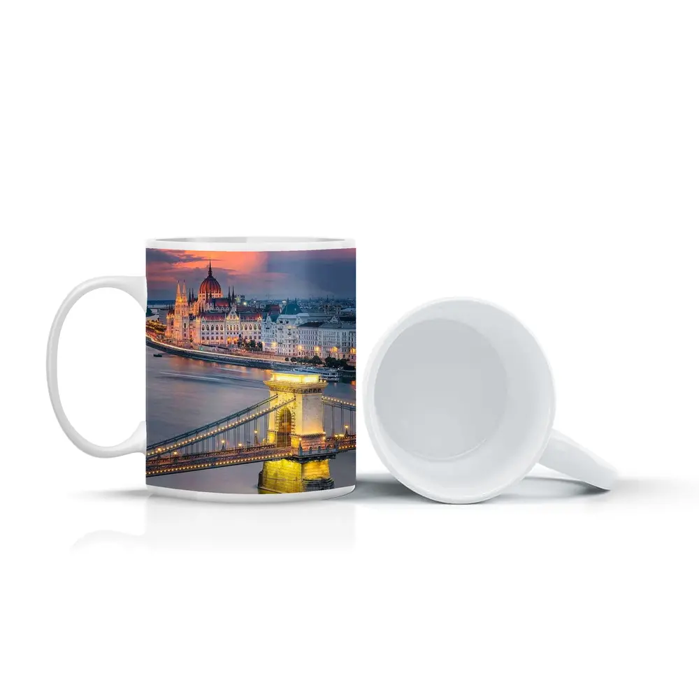 Budapest Chain Bridge Parliament Sunset Skyline – Mugs
