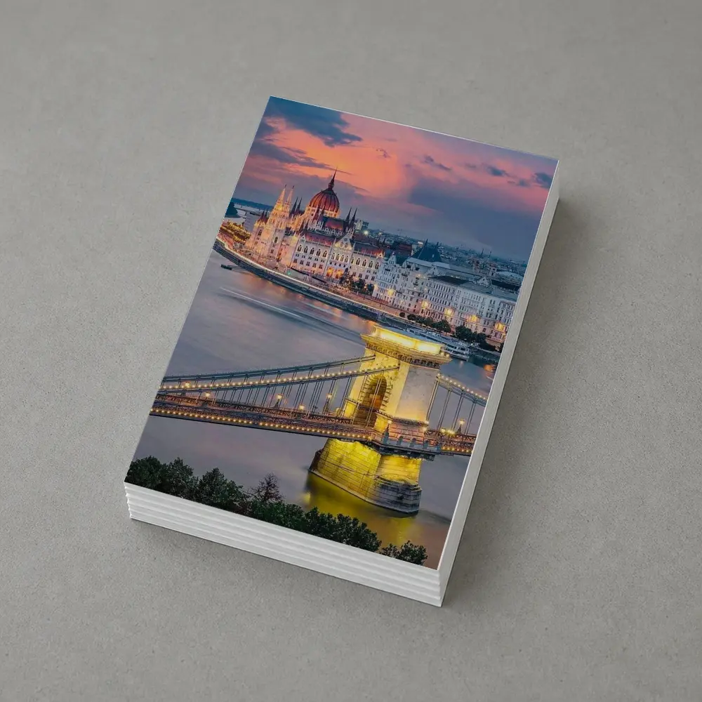 Budapest Chain Bridge Parliament Sunset Skyline – Postcards