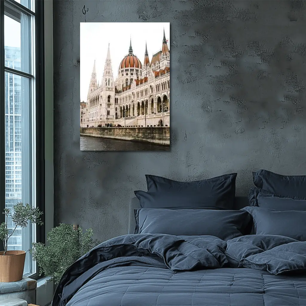 Hungarian Parliament Building Budapest Riverside View – Wall Art