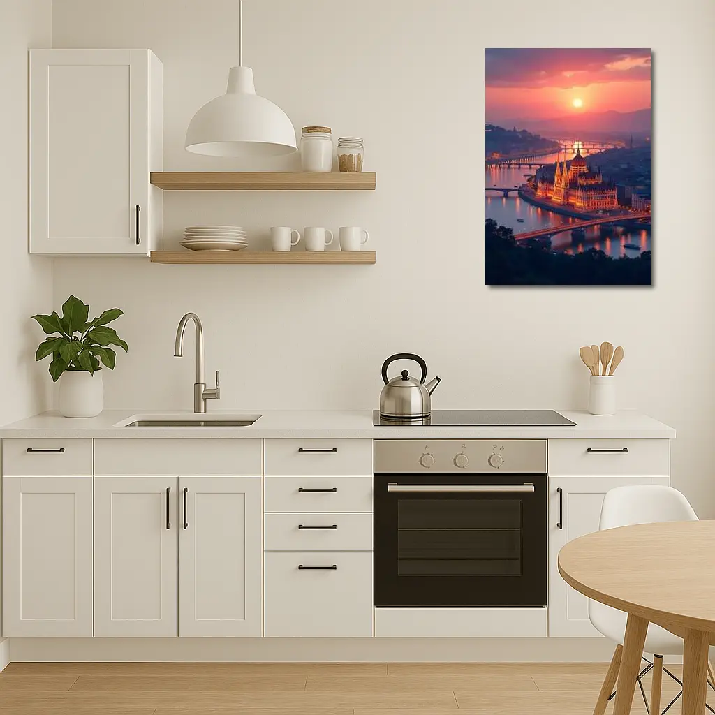 Budapest Parliament Building Danube River Sunset – Wall Art
