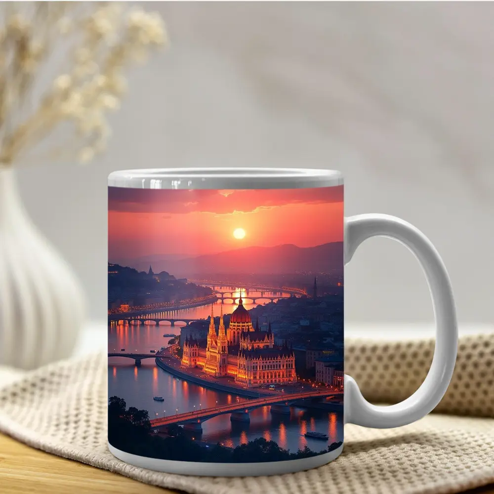 Budapest Parliament Building Danube River Sunset – Mugs