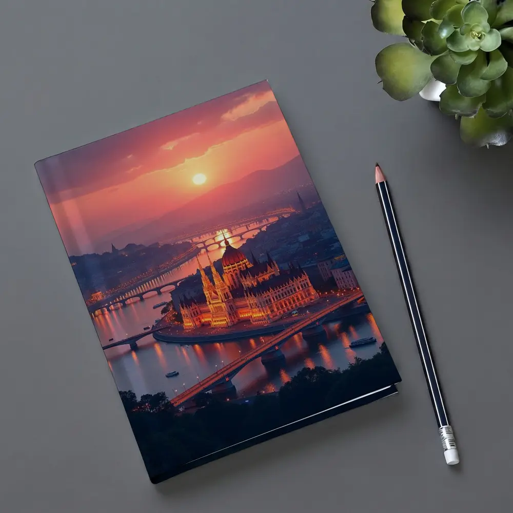 Budapest Parliament Building Danube River Sunset – Notebooks