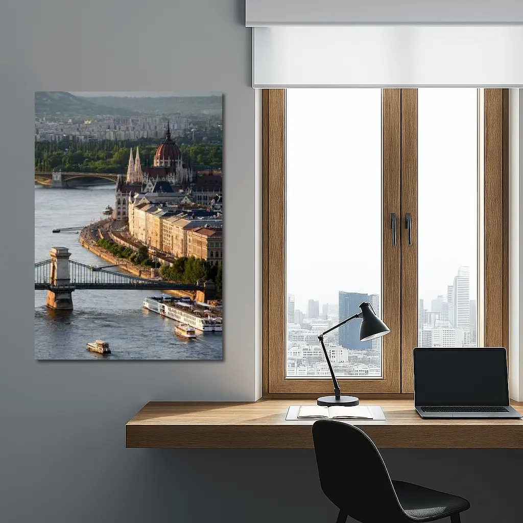 Budapest Parliament Building Danube River View – Wall Art