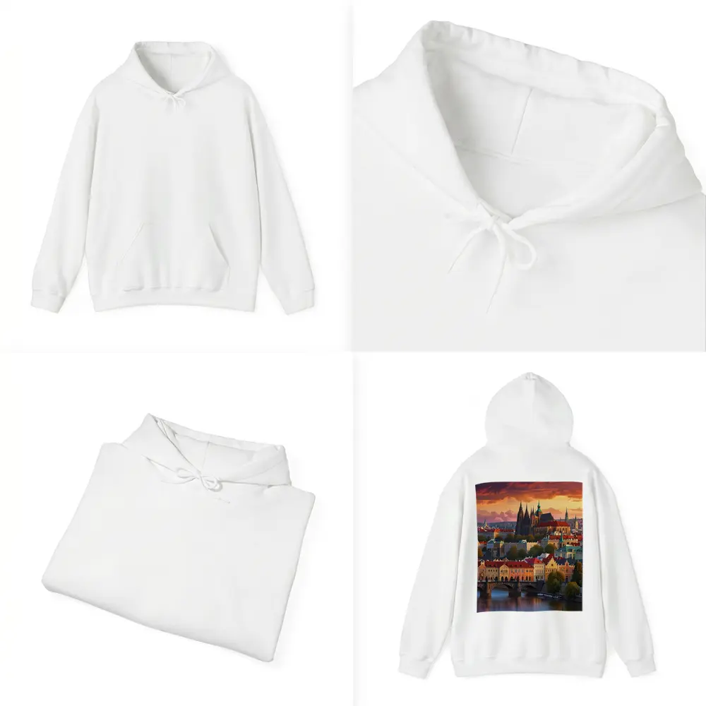 Prague Castle Skyline at Dramatic Sunset – Hoodies