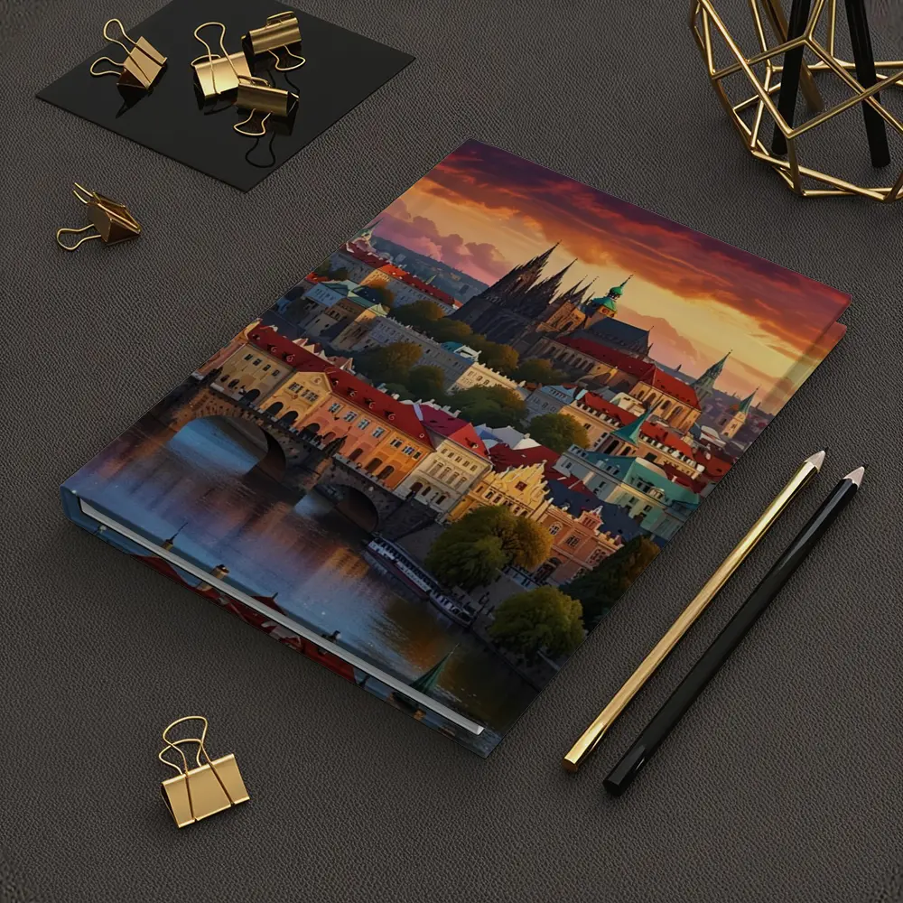 Prague Castle Skyline at Dramatic Sunset – Notebooks