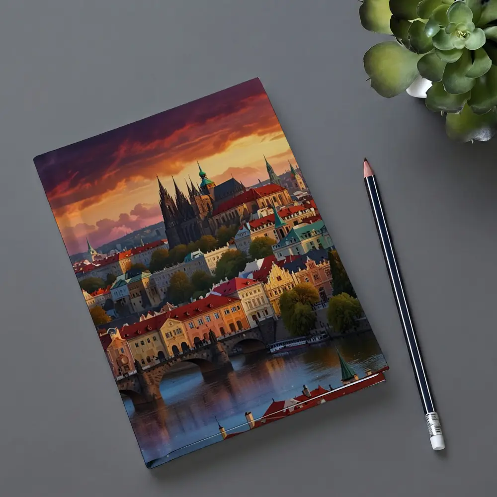 Prague Castle Skyline at Dramatic Sunset – Notebooks