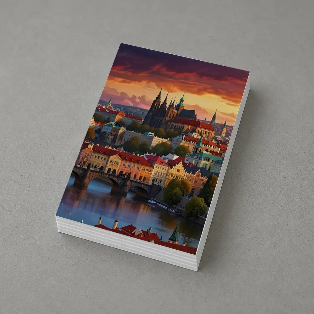Prague Castle Skyline at Dramatic Sunset – Postcards