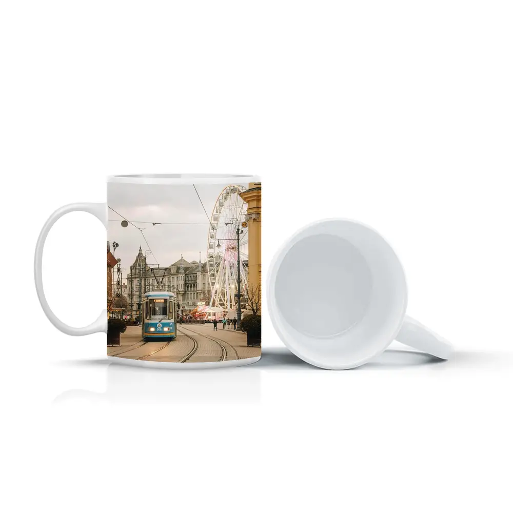 Blue Tram City Square Ferris Wheel Street – Mugs