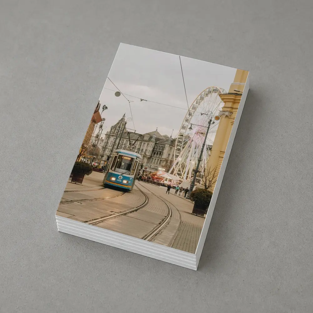 Blue Tram City Square Ferris Wheel Street – Postcards