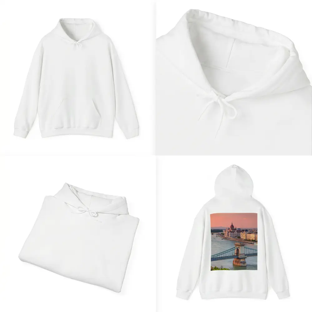 Budapest Chain Bridge Danube River Sunset – Hoodies