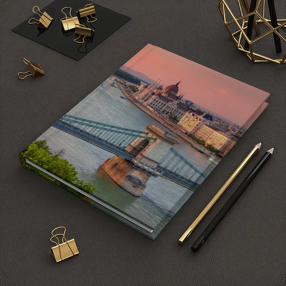 Budapest Chain Bridge Danube River Sunset – Notebooks