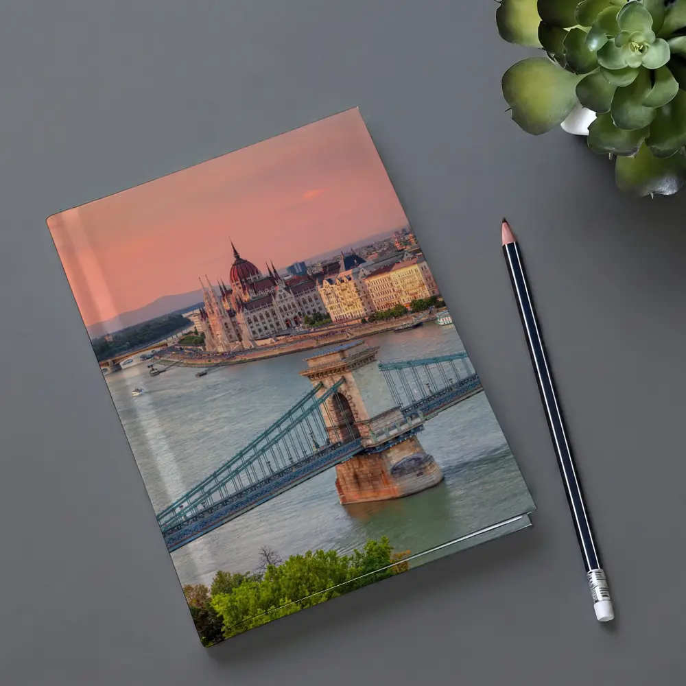 Budapest Chain Bridge Danube River Sunset – Notebooks