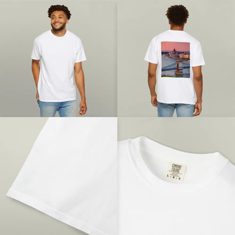 Budapest Chain Bridge Danube River Sunset – T-Shirts