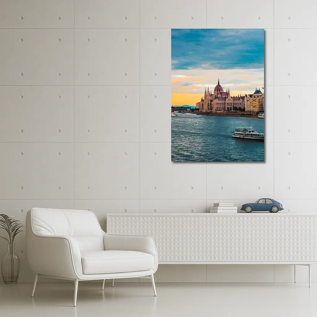 Budapest Parliament Building Danube River Sunset – Wall Art