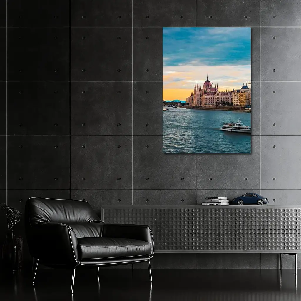 Budapest Parliament Building Danube River Sunset – Wall Art