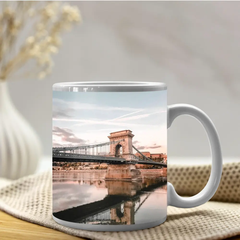 Budapest Chain Bridge Danube River Sunset – Mugs