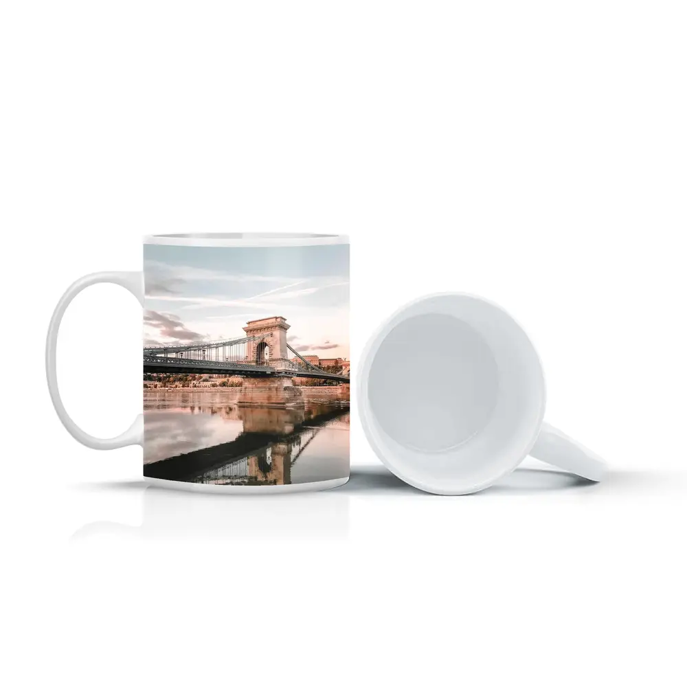 Budapest Chain Bridge Danube River Sunset – Mugs