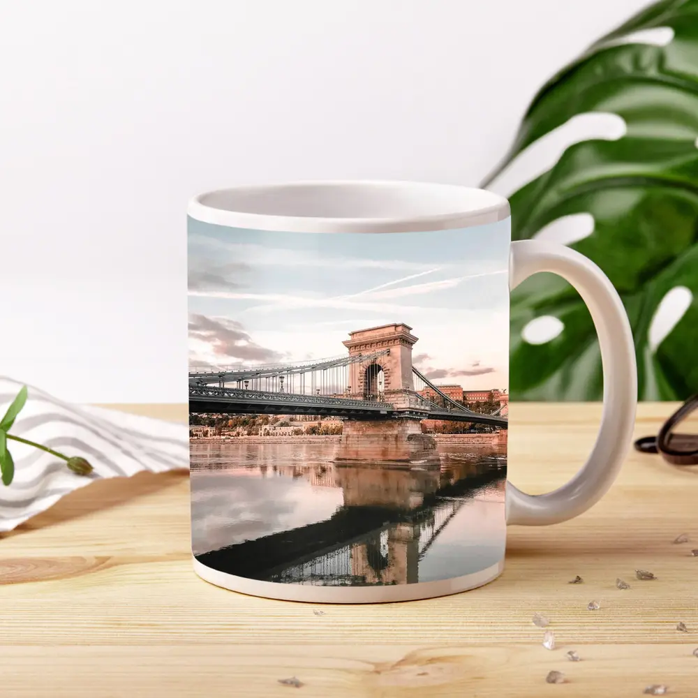 Budapest Chain Bridge Danube River Sunset – Mugs