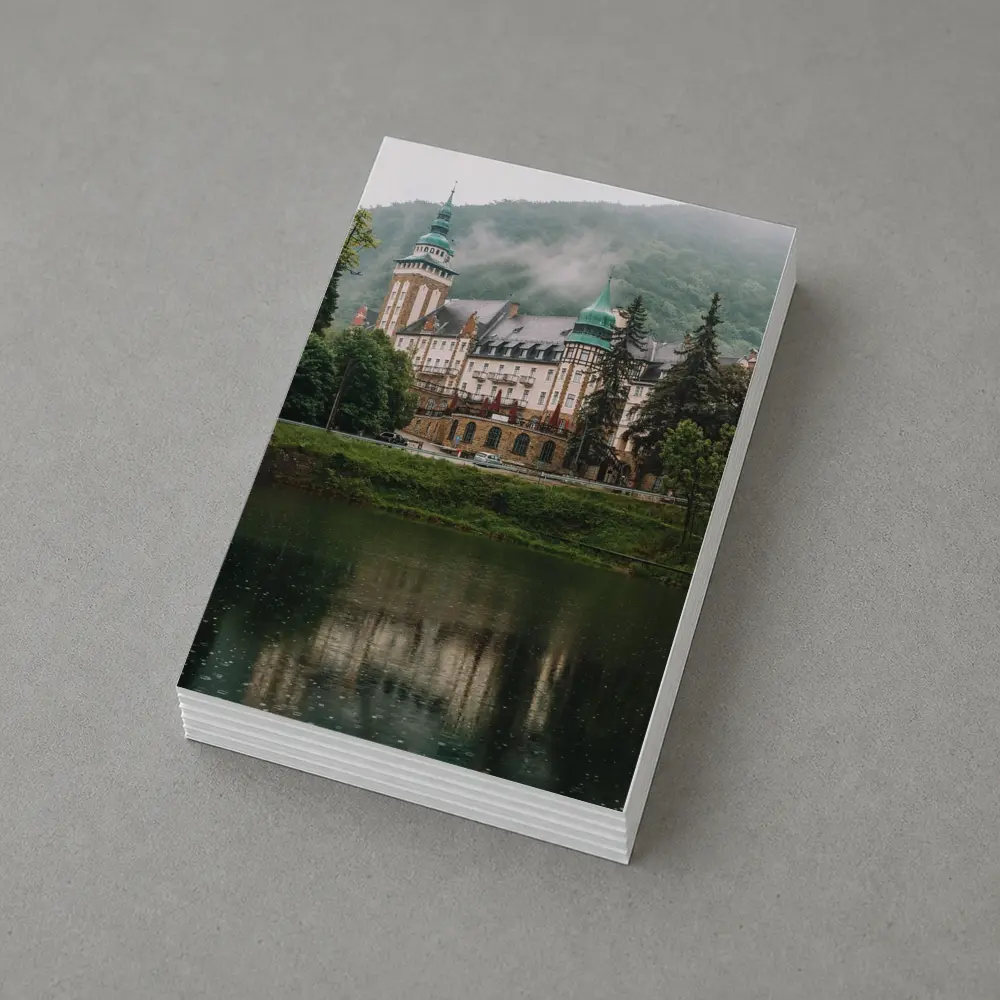 Historic Castle Reflecting On Misty Lake – Postcards