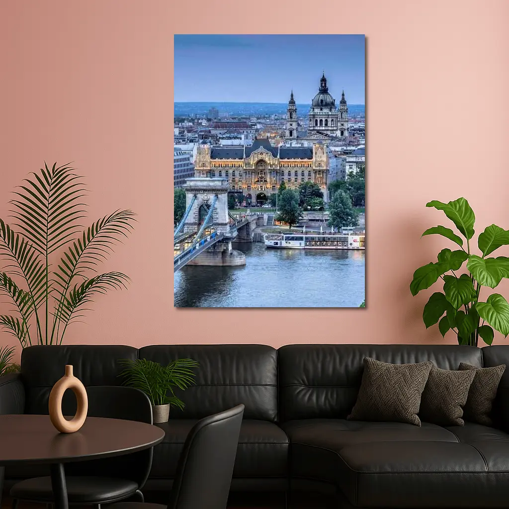 Budapest Chain Bridge Danube River City View – Wall Art