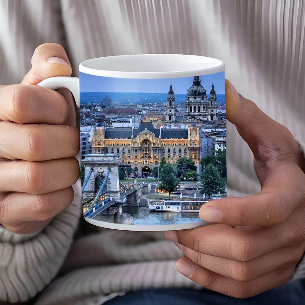 Budapest Chain Bridge Danube River City View – Mugs