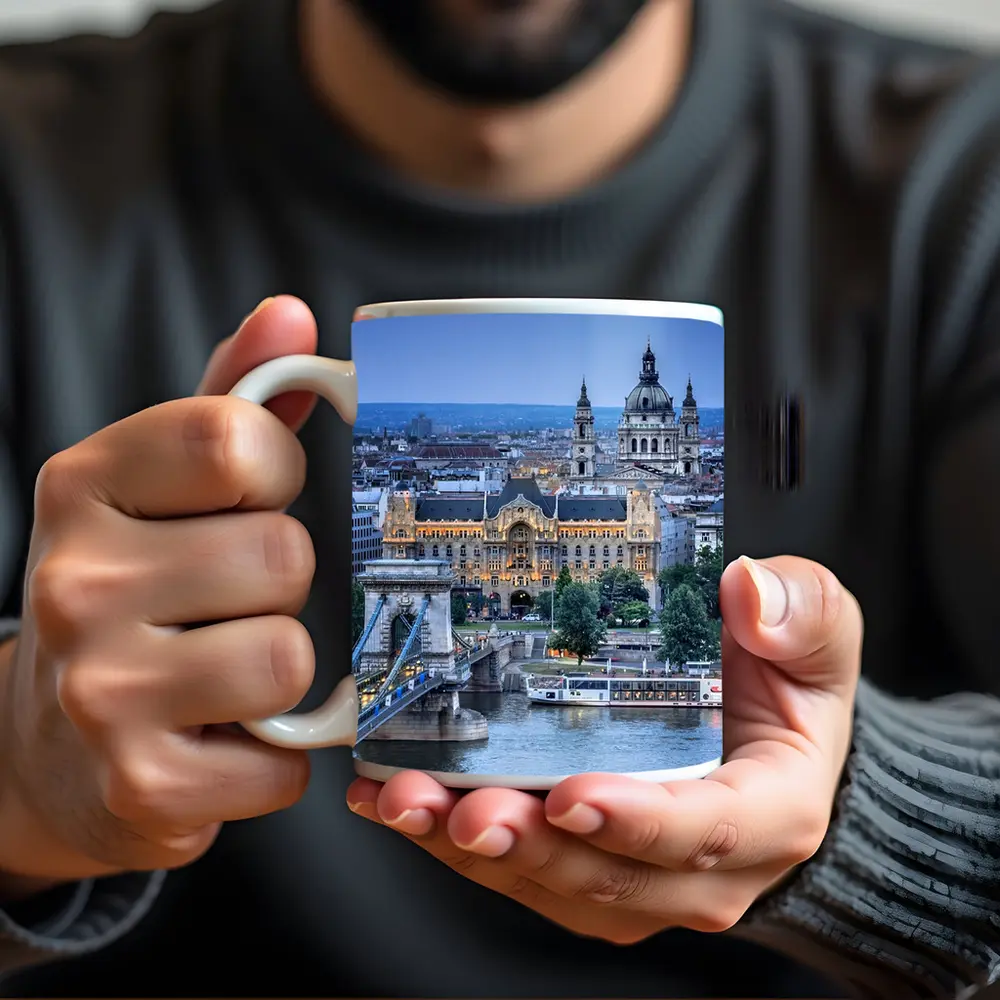Budapest Chain Bridge Danube River City View – Mugs