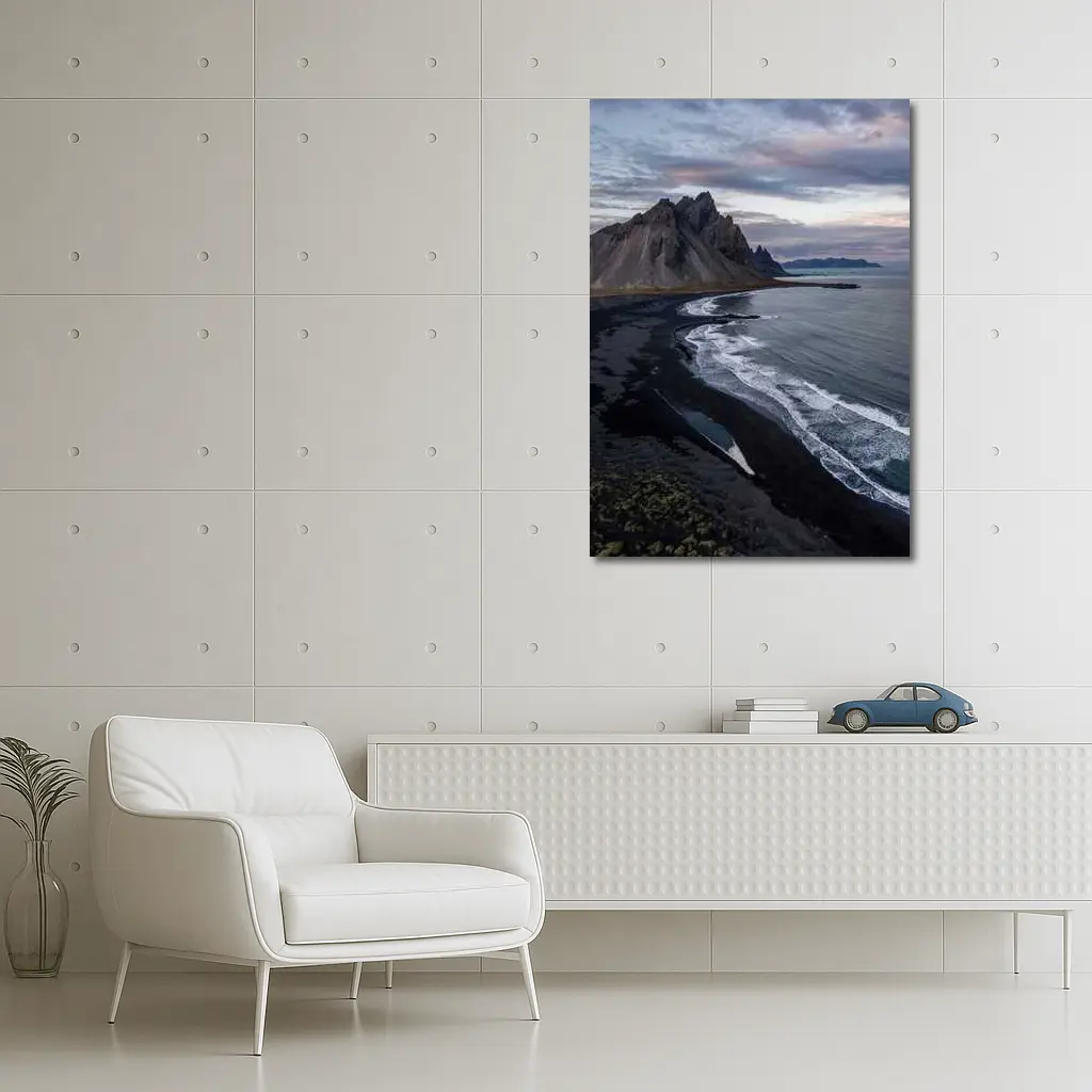 Vestrahorn Mountain Black Sand Beach Iceland – Wall Art