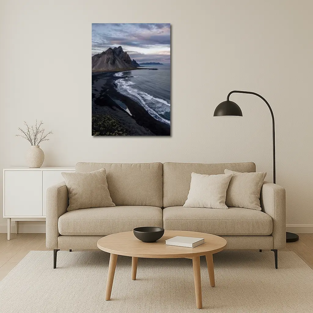Vestrahorn Mountain Black Sand Beach Iceland – Wall Art
