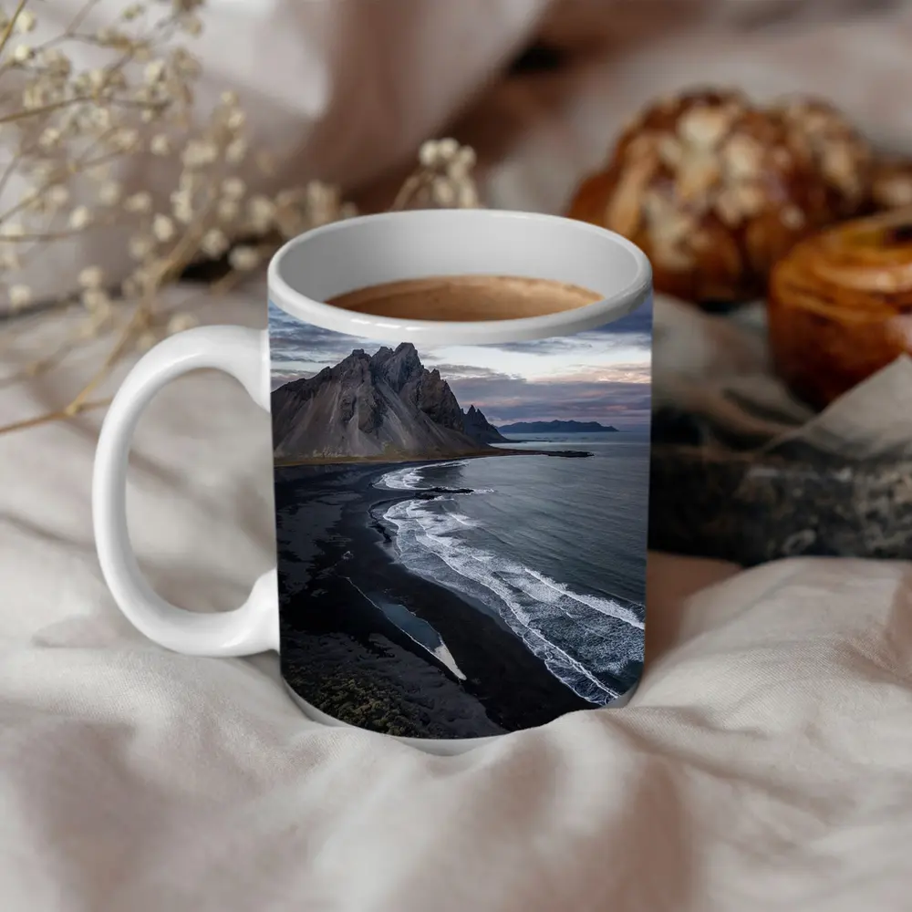 Vestrahorn Mountain Black Sand Beach Iceland – Mugs