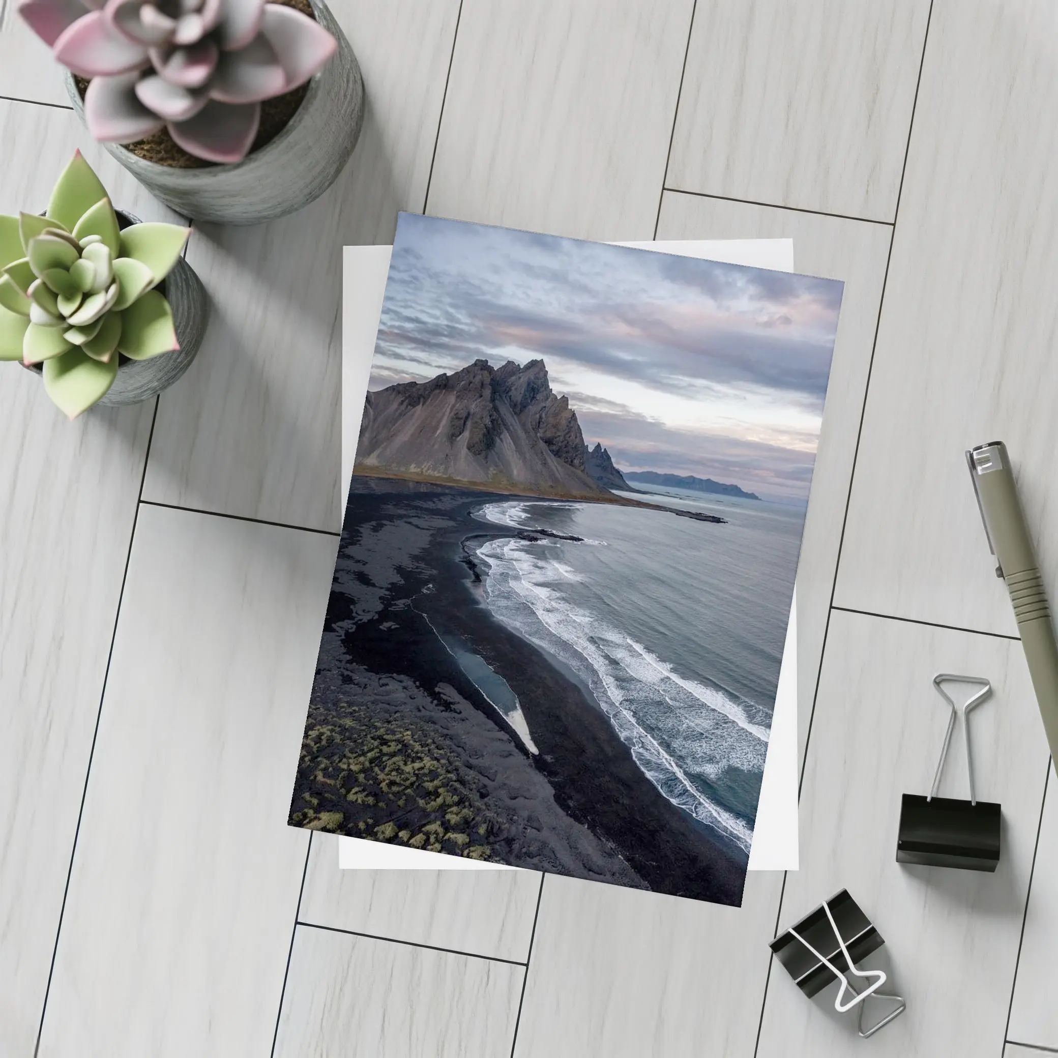 Vestrahorn Mountain Black Sand Beach Iceland – Postcards