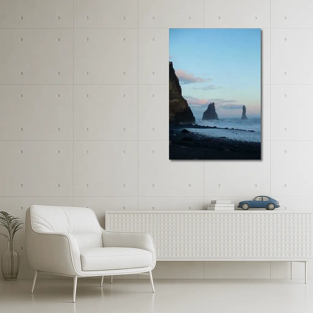 Reynisfjara Black Sand Beach Iceland Sea Stacks – Wall Art