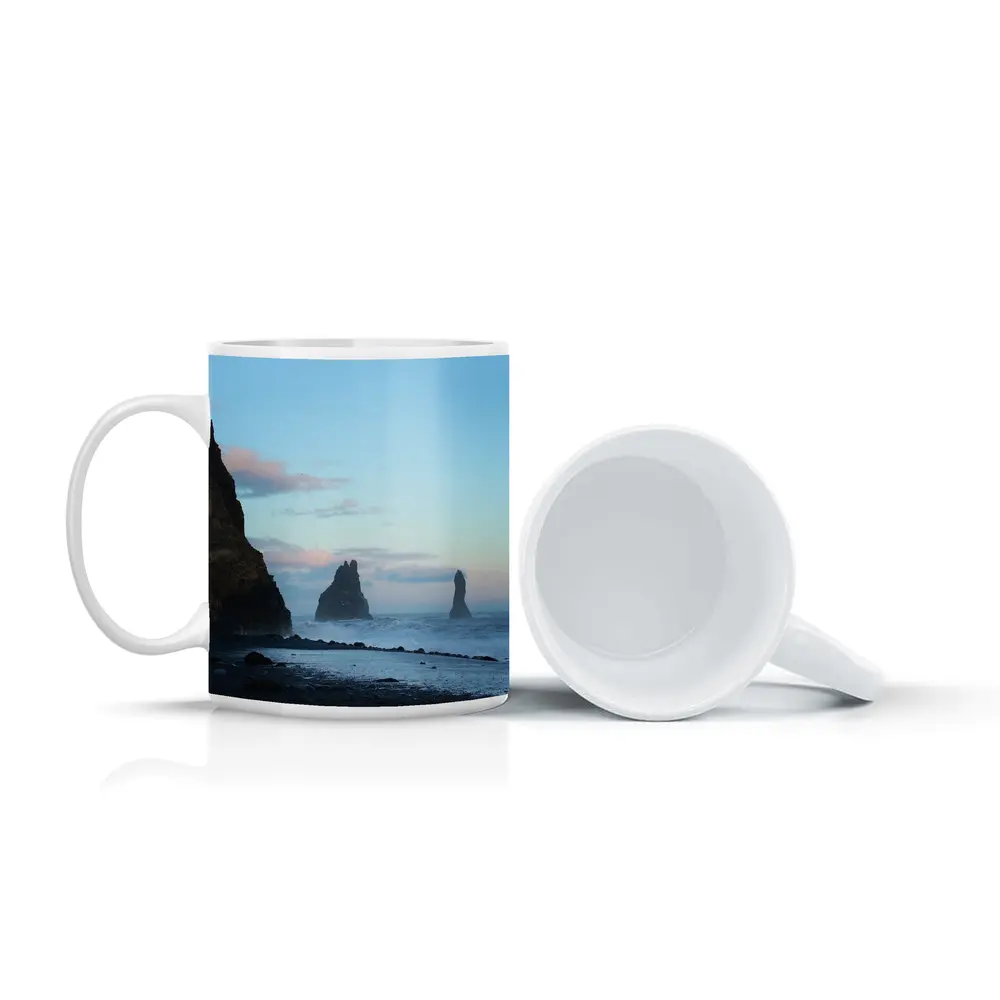Reynisfjara Black Sand Beach Iceland Sea Stacks – Mugs