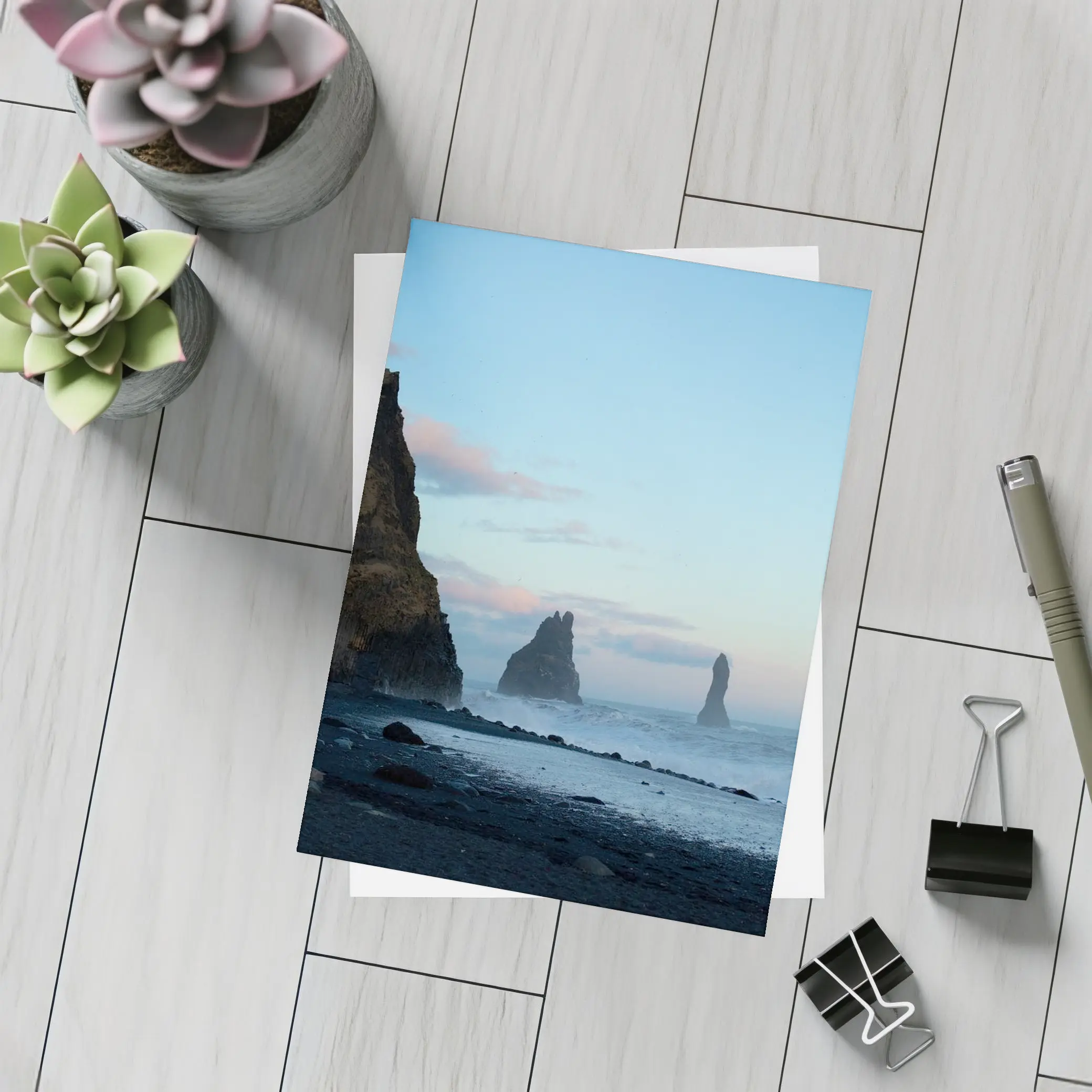 Reynisfjara Black Sand Beach Iceland Sea Stacks – Postcards