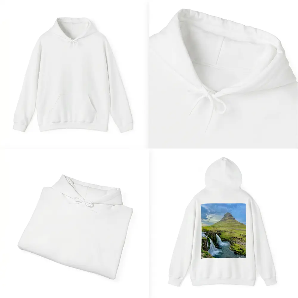 Kirkjufell Mountain Waterfall Iceland Green Landscape – Hoodies