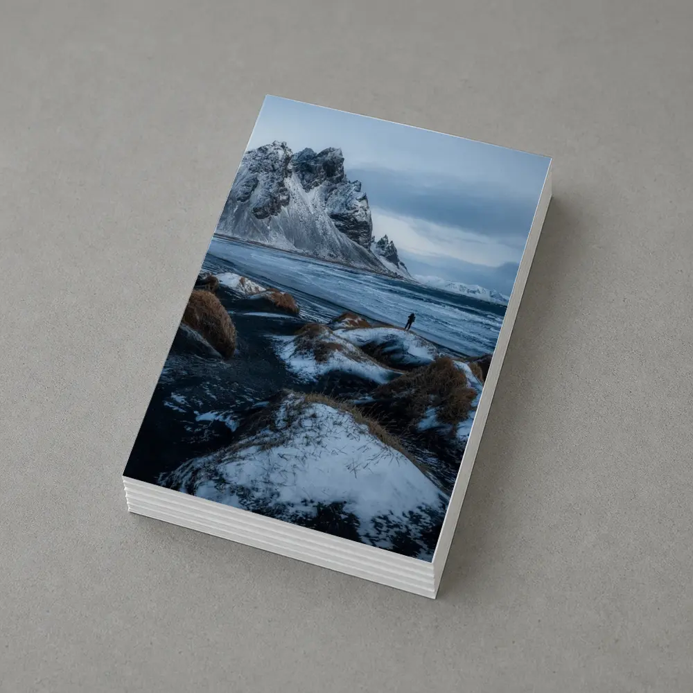 Lone Figure Stokksnes Black Sand Beach Iceland – Postcards