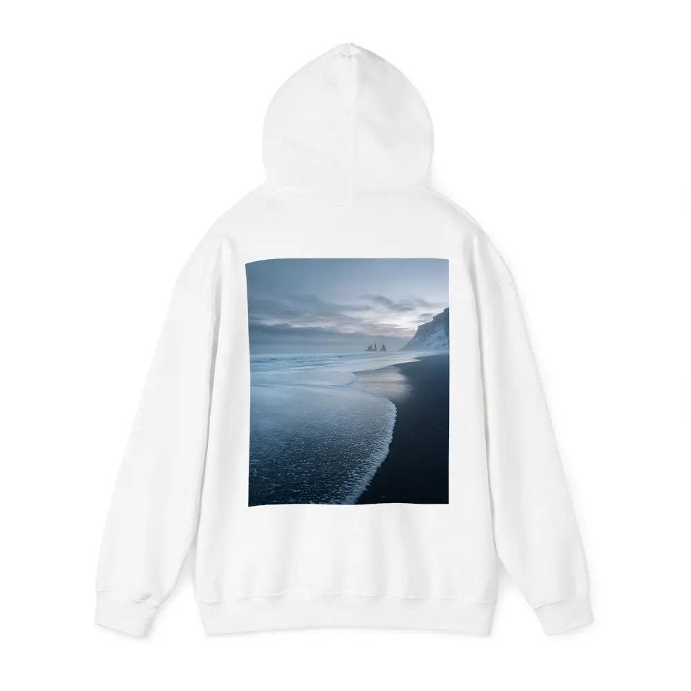Black Sand Beach Iceland Moody Winter Seascape – Hoodies