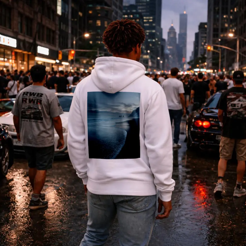 Black Sand Beach Iceland Moody Winter Seascape – Hoodies