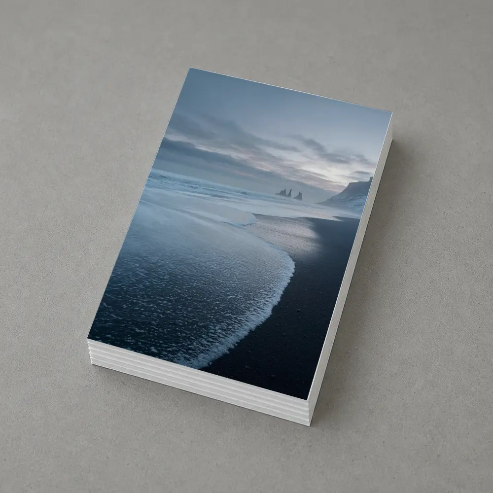 Black Sand Beach Iceland Moody Winter Seascape – Postcards