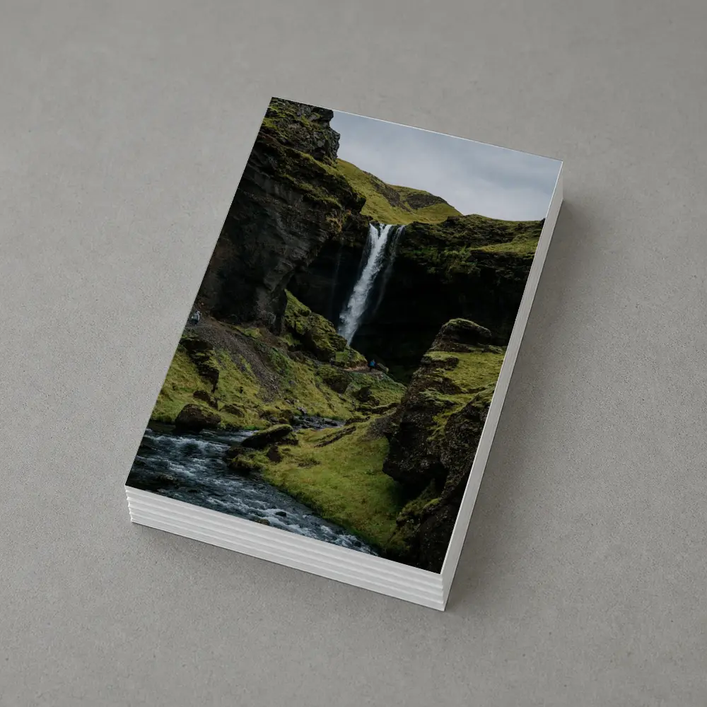 Iceland Waterfall Mossy Canyon River Landscape – Postcards