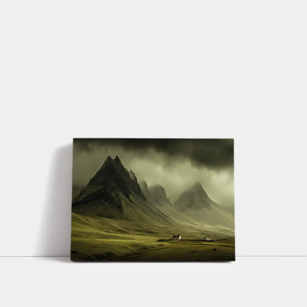 Dramatic Mountain Valley Iceland Moody Landscape – Wall Art