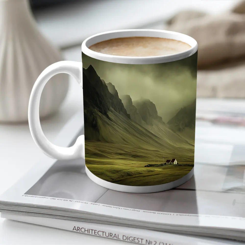 Dramatic Mountain Valley Iceland Moody Landscape – Mugs