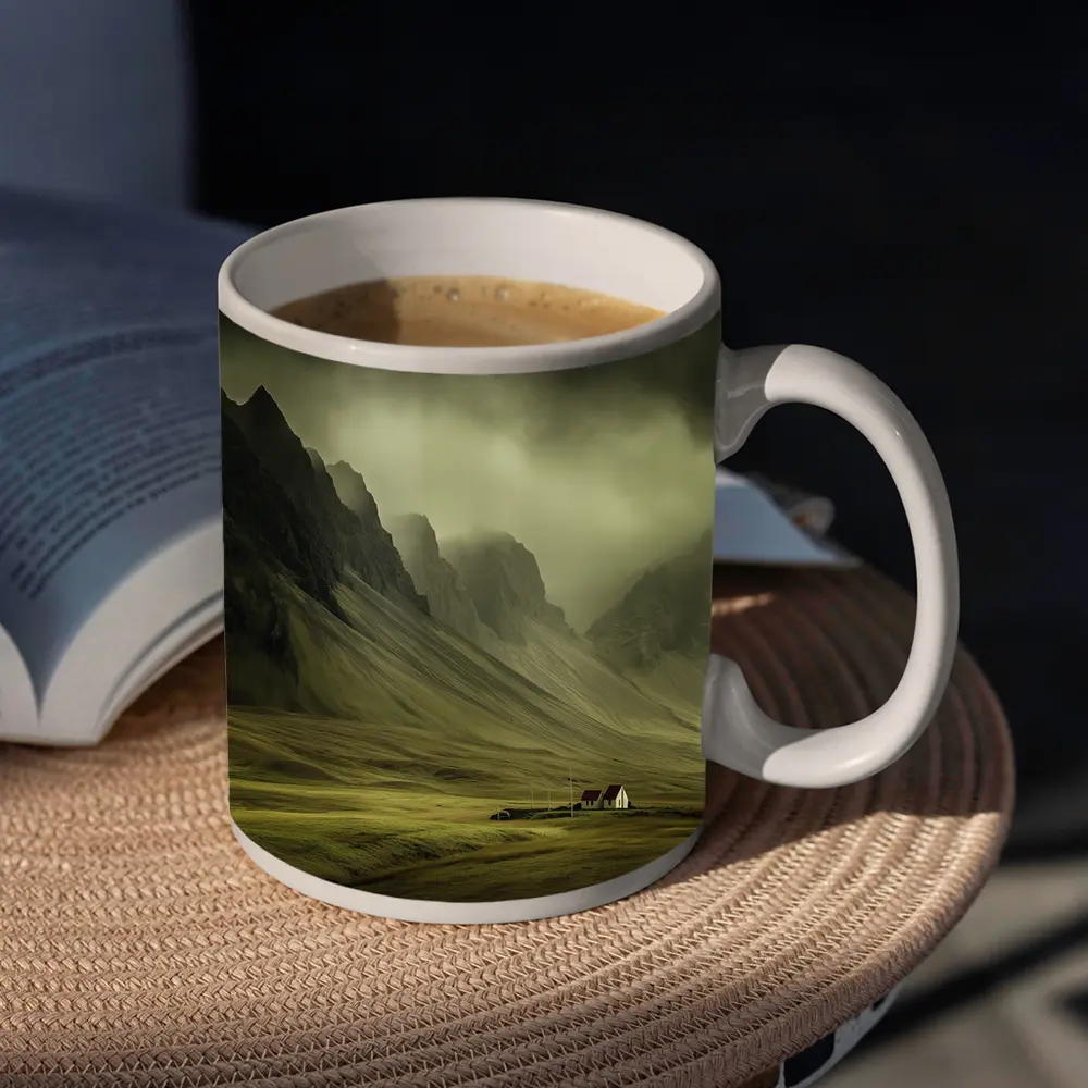 Dramatic Mountain Valley Iceland Moody Landscape – Mugs