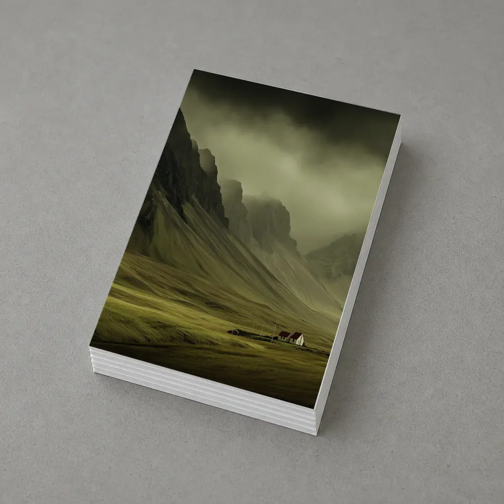 Dramatic Mountain Valley Iceland Moody Landscape – Postcards
