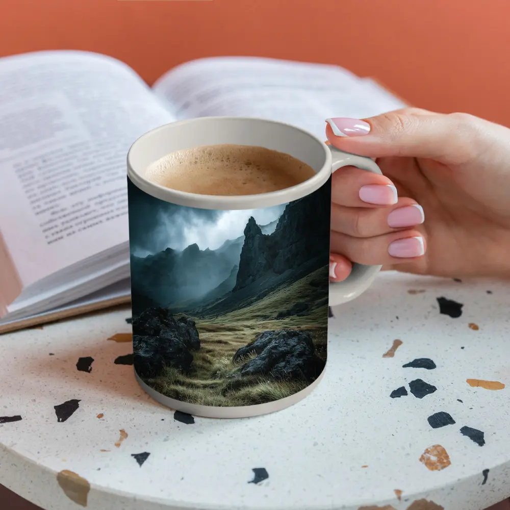 Dark Moody Mountain Valley Storm Clouds – Mugs