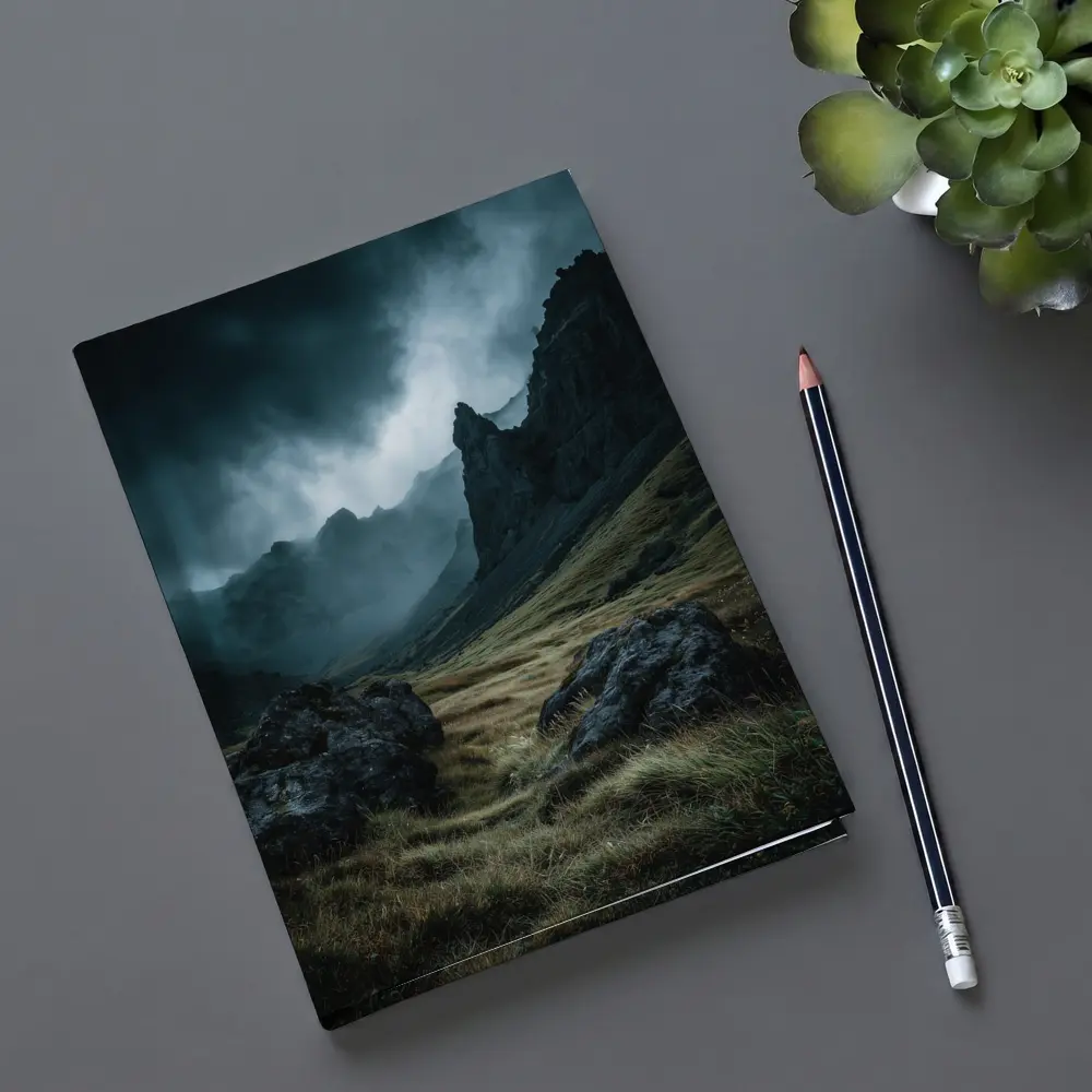 Dark Moody Mountain Valley Storm Clouds – Notebooks