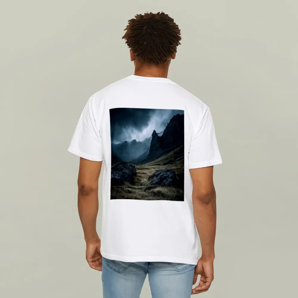 Dark Moody Mountain Valley Storm Clouds – T-Shirts