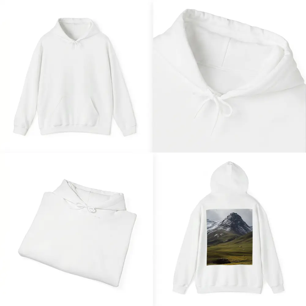 Snow Capped Mountain Green Valley Wildflowers – Hoodies