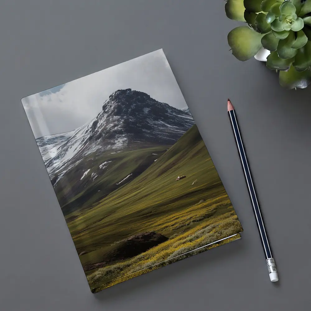 Snow Capped Mountain Green Valley Wildflowers – Notebooks