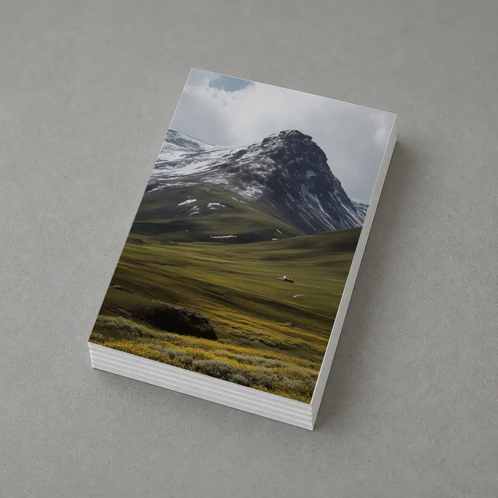 Snow Capped Mountain Green Valley Wildflowers – Postcards
